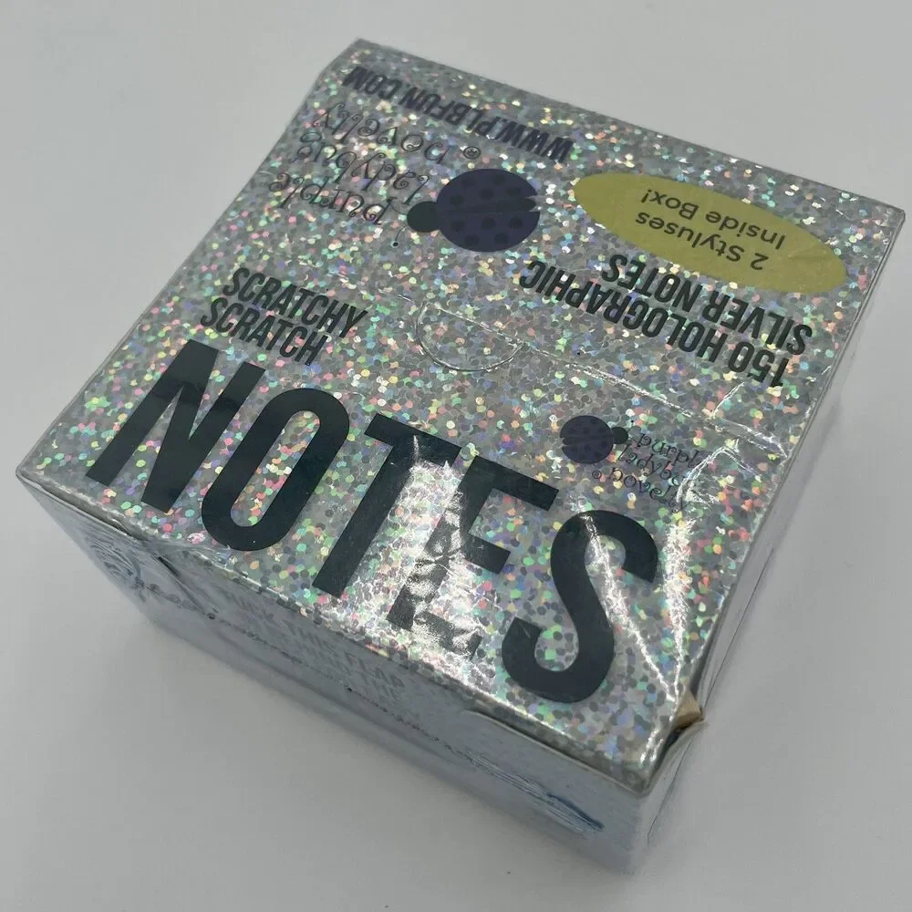 Holographic Scratch Off Art Mini Notes Purple Ladybug Set of 150 Kids Craft Kit